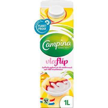 Foto van Campina vlaflip vanille 1l bij jumbo