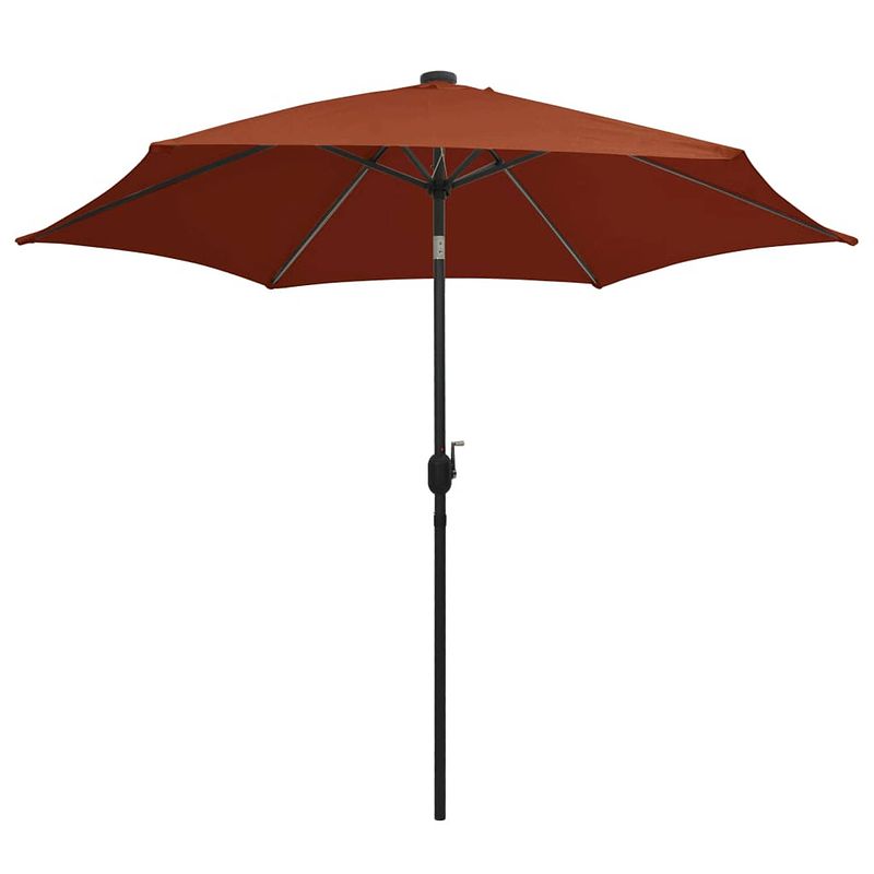 Foto van The living store tuinparasol - terracotta - 300x240 cm - uv-beschermend polyester - aluminium paal - met zwengelsysteem