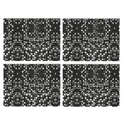 Foto van 4x stuks retro stijl placemats van vinyl 40 x 30 cm zwart - placemats