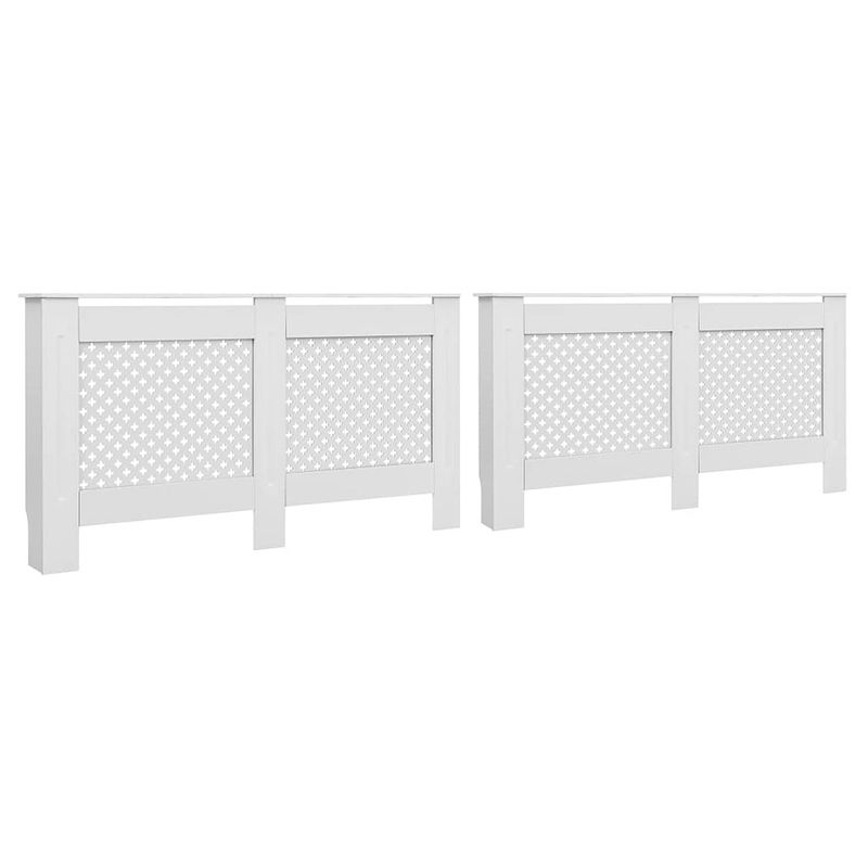 Foto van Vidaxl radiatorombouwen 2 st 152x19x81,5 cm mdf wit