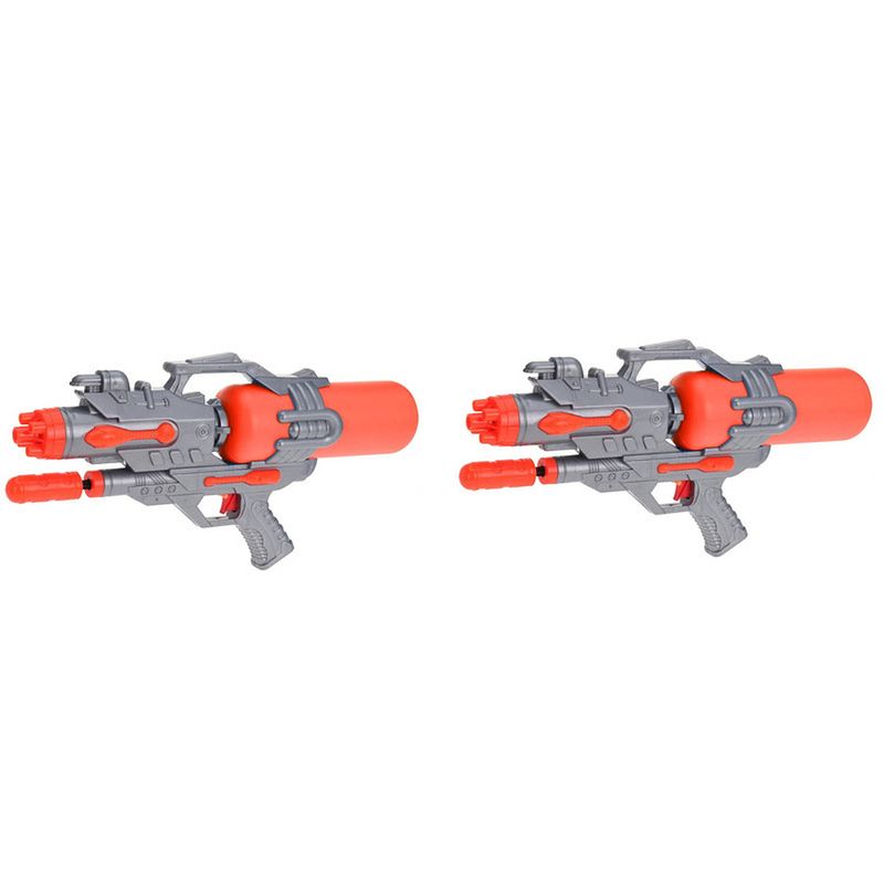 Foto van 2x waterpistolen/waterpistool oranje van 46 cm kinderspeelgoed - waterpistolen
