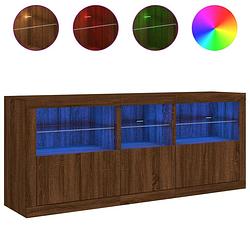 Foto van Vidaxl dressoir met led-verlichting 162x37x67 cm bruineikenkleurig