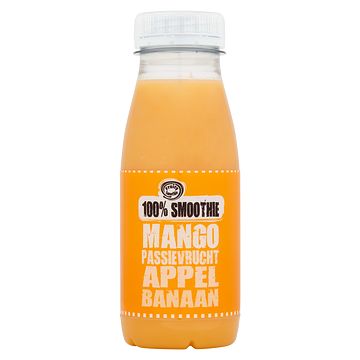 Foto van Fruity smoothie 100% smoothie mango passievrucht appel banaan 250ml bij jumbo