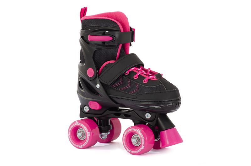 Foto van Aventuri verstelbare rolschaatsen semi softboot zwart/roze maat 35 38 (m)