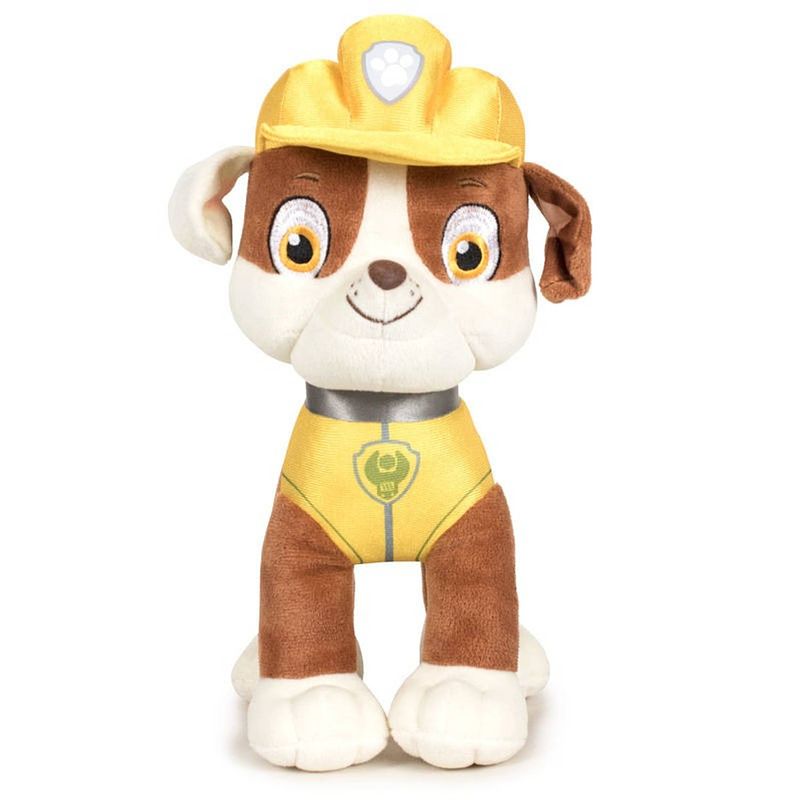 Foto van Pluche paw patrol knuffel rubble - classic new style - 27 cm - cartoon knuffels - speelgoed voor kinderen