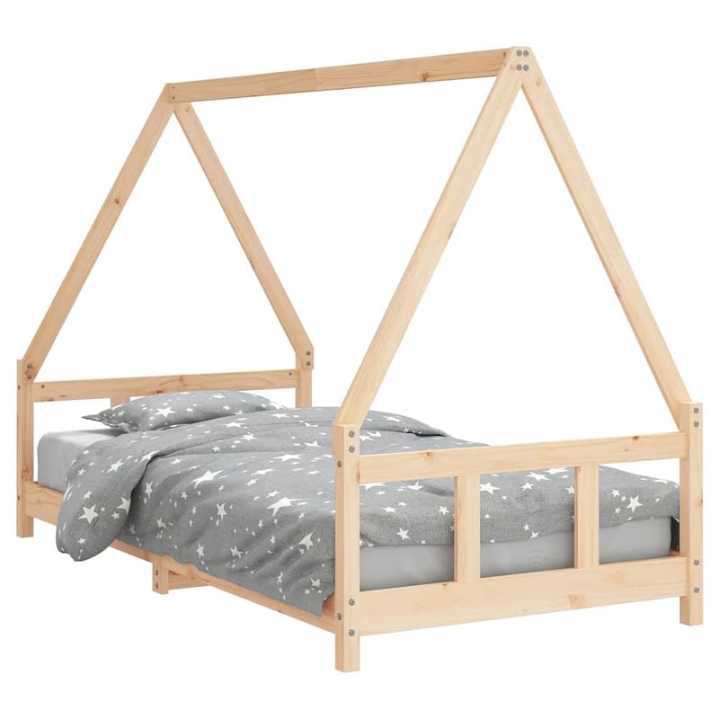 Foto van Vidaxl kinderbedframe 90x190 cm massief grenenhout