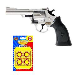 Foto van Speelgoed revolver pistool voor 12 plaffertjes schoten - verkleedattributen