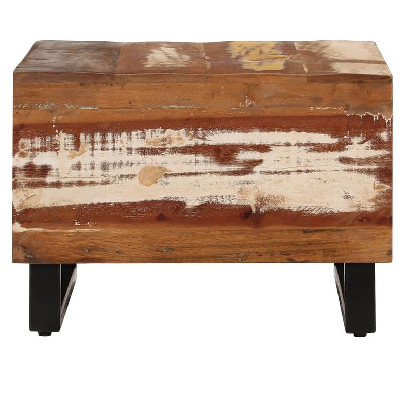 Foto van The living store salontafel retro - hout/gepoedercoat ijzer - 50x50x35 cm