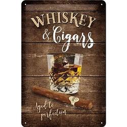 Foto van Muurdecoratie whisky and cigars 20 x 30 cm - metalen wandbordjes