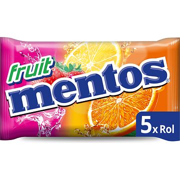 Foto van Mentos fruit rollen snoep pak 5 rollen bij jumbo