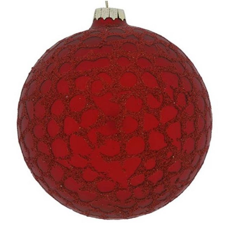 Foto van Tom kerstbal clara 15 cm glas rood