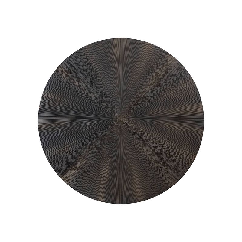 Foto van Ptmd zapp black mdf carved wallpanel gold round