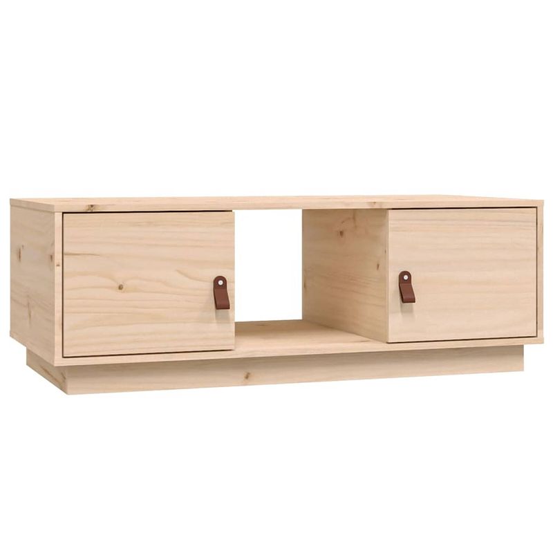 Foto van The living store salontafel massief grenenhout - 100 x 50 x 35 cm - met opbergruimte