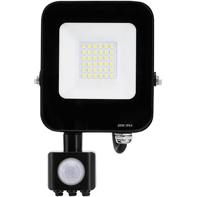 Foto van Led bouwlamp met bewegingssensor - led schijnwerper - aigi rekan - 20 watt - helder/koud wit 6500k - waterdicht ip65 -