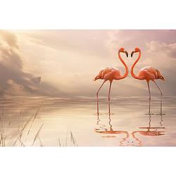 Foto van Inductiebeschermer - loving flamingo - 57.6x51.6 cm