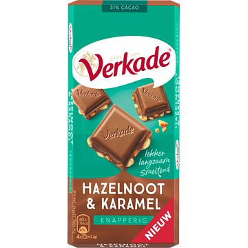 Foto van Verkade hazelnoot/karamel knapperig 111g bij jumbo