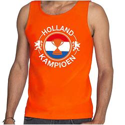 Foto van Oranje fan tanktop / kleding holland kampioen met beker ek/ wk voor heren 2xl - feestshirts