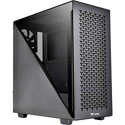 Foto van Thermaltake divider 300 tg air black midi-tower pc-behuizing zwart 2 voorgeïnstalleerde ventilators, zijvenster, stoffilter