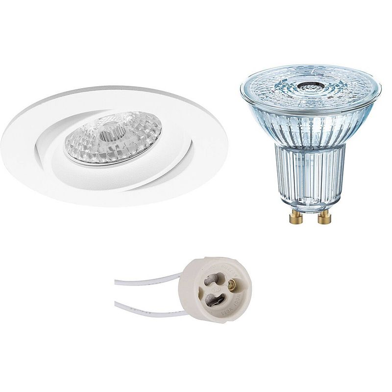 Foto van Led spot set - osram parathom par16 940 36d - pragmi delton pro - gu10 fitting - dimbaar - inbouw rond - mat wit - 3.7w