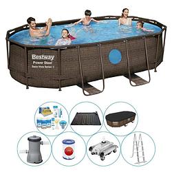 Foto van Bestway power steel swim vista ovaal 427x250x100 cm - zwembad bundel