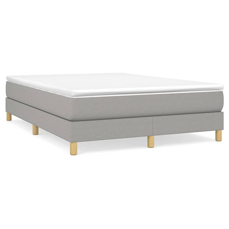 Foto van The living store boxspringbed - type- afmetingen- 193 x 140 x 25 cm - kleur- lichtgrijs