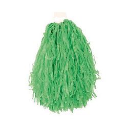 Foto van 2x stuks cheerball/pompom groen met ringgreep 28 cm - verkleedattributen