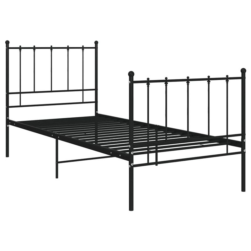 Foto van The living store bedframe - eenpersoons bed - gepoedercoat metaal - 206 x 105 x 99 cm - zwart