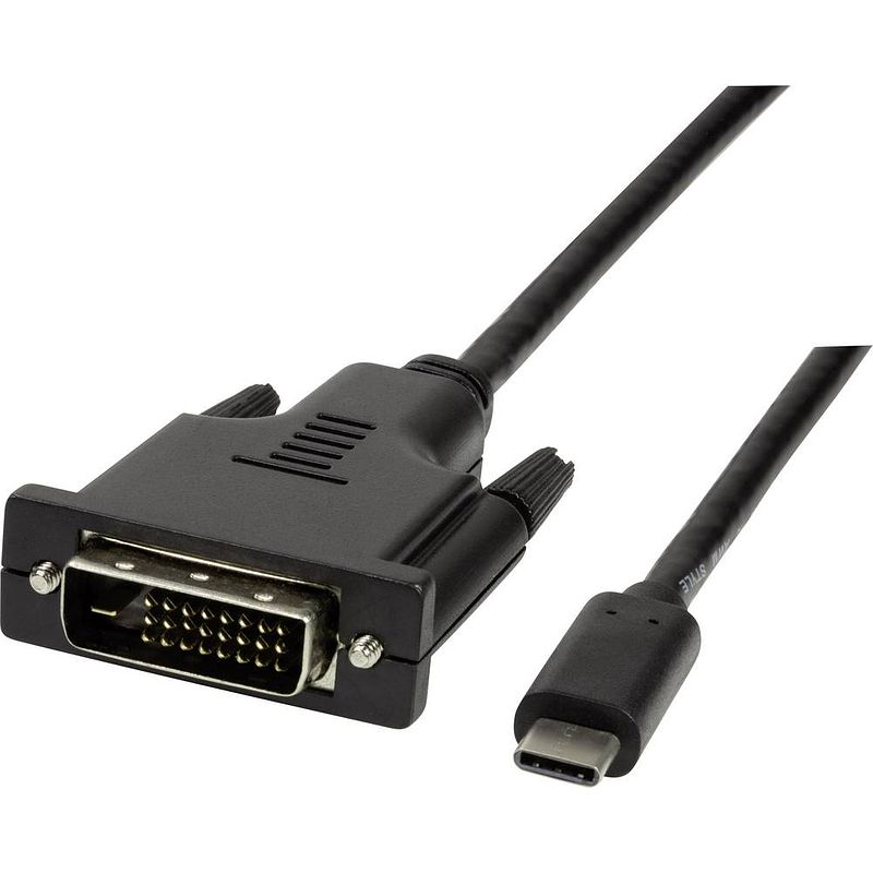 Foto van Logilink usb-c / dvi adapterkabel usb-c stekker, dvi-d 24+1-polige stekker 3.00 m zwart ua0332 usb-c-displaykabel