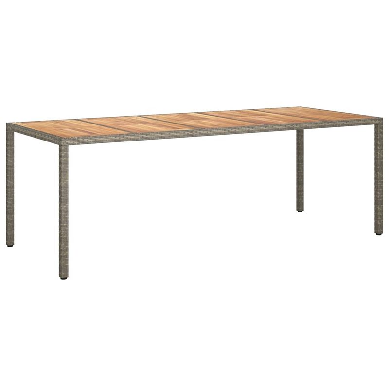 Foto van Vidaxl tuintafel 250x100x75 cm poly rattan grijs