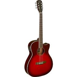 Foto van J.n guitars bessie bes-ace transparent red burst westerngitaar