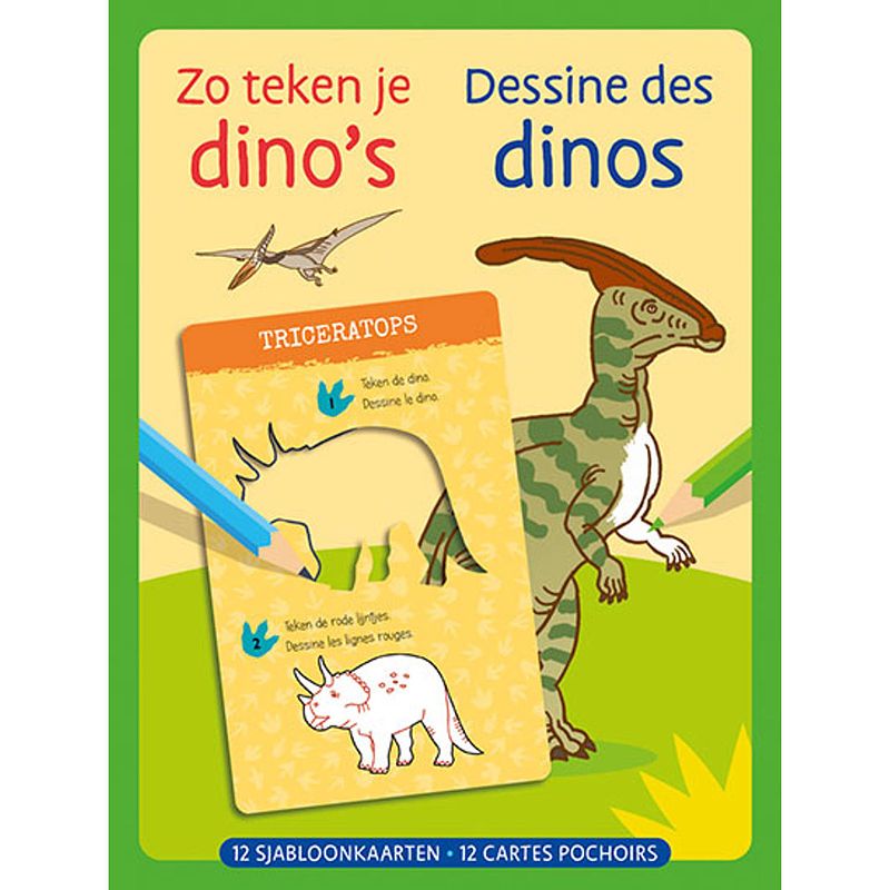 Foto van Deltas zo teken je dino's - 12 sjabloonkaarten