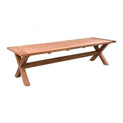 Foto van Livingfurn - tuintafel table cross - 100x200x78 - teakhout