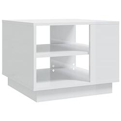 Foto van The living store salontafel - hoogglans wit - 55 x 55 x 43 cm - spaanplaat