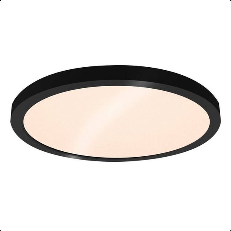 Foto van Goliving plafondlamp zwart - plafonniere - led- extra dun - warm wit licht - ø30 x h2.1 cm