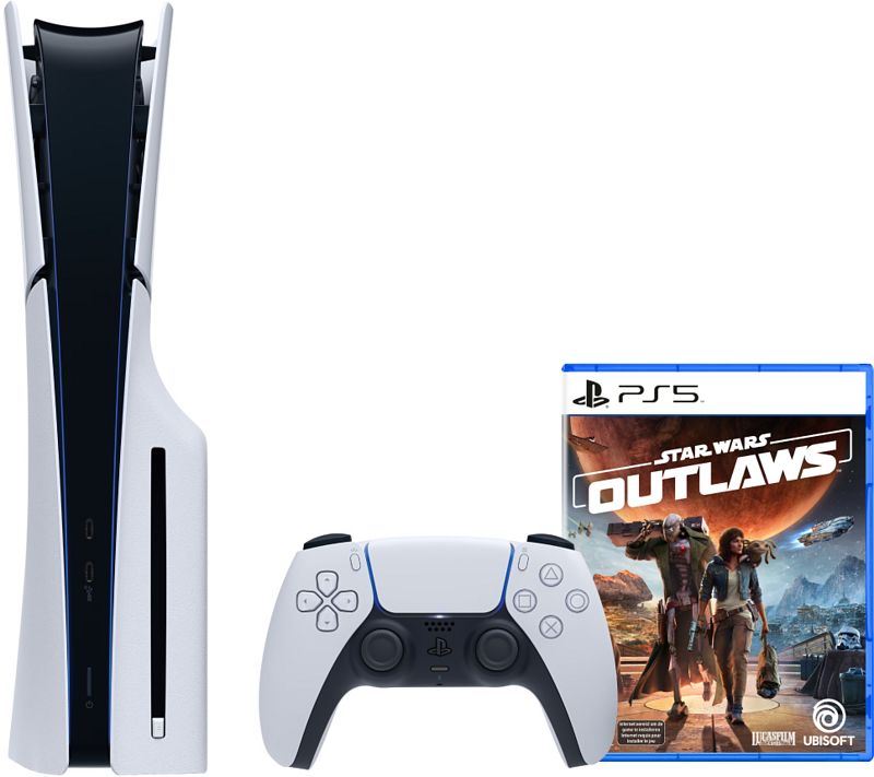 Foto van Playstation 5 slim disc edition + star wars outlaws