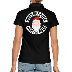 Foto van Zwarte kerspolo / kerstkleding sons of santa north pole voor dames xs - kerst t-shirts