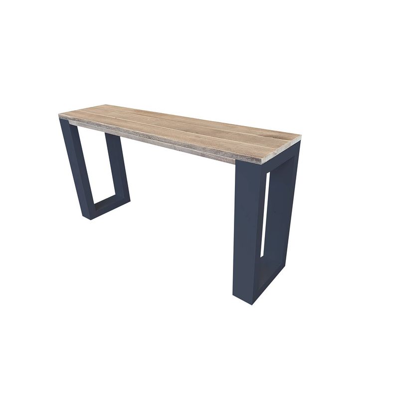 Foto van Wood4you - side table enkel steigerhout - - antraciet - eettafels 160 cm - bijzettafel