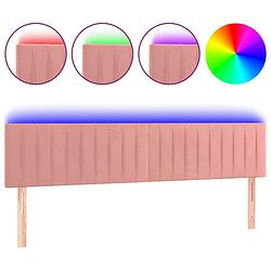 Foto van Vidaxl hoofdbord led 180x5x78/88 cm fluweel roze