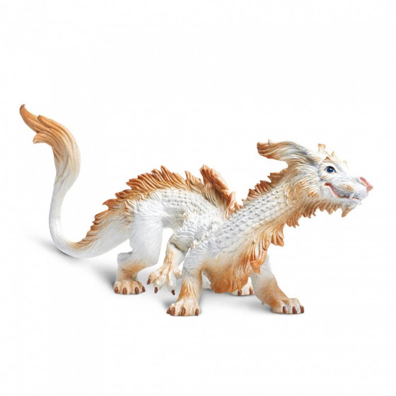 Foto van Safari speelfiguur good luck dragon 11,5 x 12 cm wit/bruin