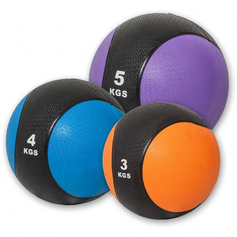 Foto van Gorilla sports medicijn bal set 12 kg - 3, 4 en 5 kg - medicin ball - functional training