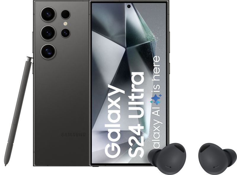 Foto van Samsung galaxy s24 ultra 256gb zwart 5g + galaxy buds 2 pro zwart