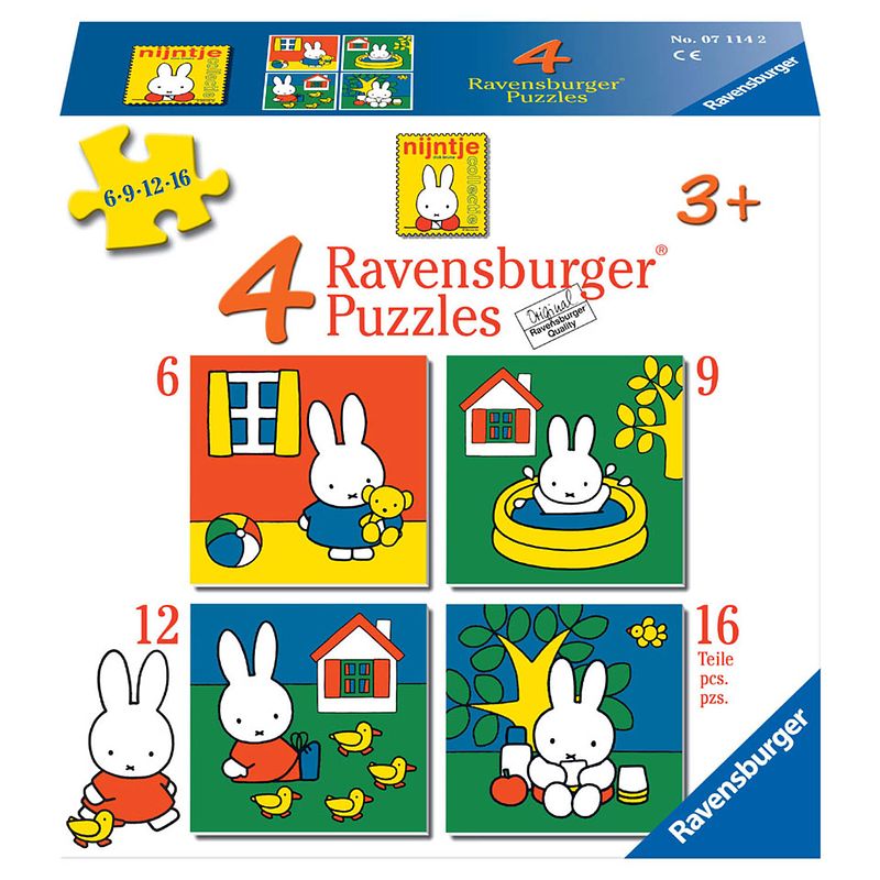 Foto van Ravensburger puzzel 4-in-1 nijntje - 6 + 9 + 12 + 16 stukjes