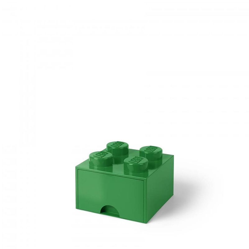 Foto van Lego brick 4 opberglade - donkergroen