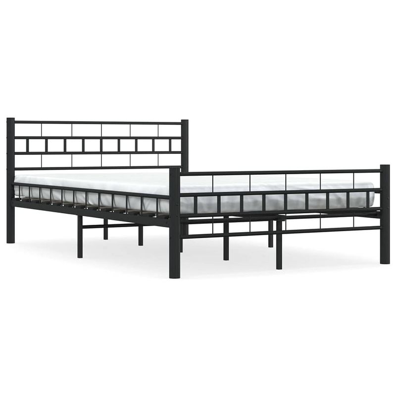 Foto van The living store metalen bedframe - classic - bed - 210 x 147 x 76 cm - zwart