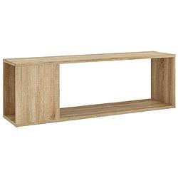 Foto van The living store tv-kast - tv-meubel - afmetingen- 100 x 24 x 32 cm - kleur- sonoma eiken