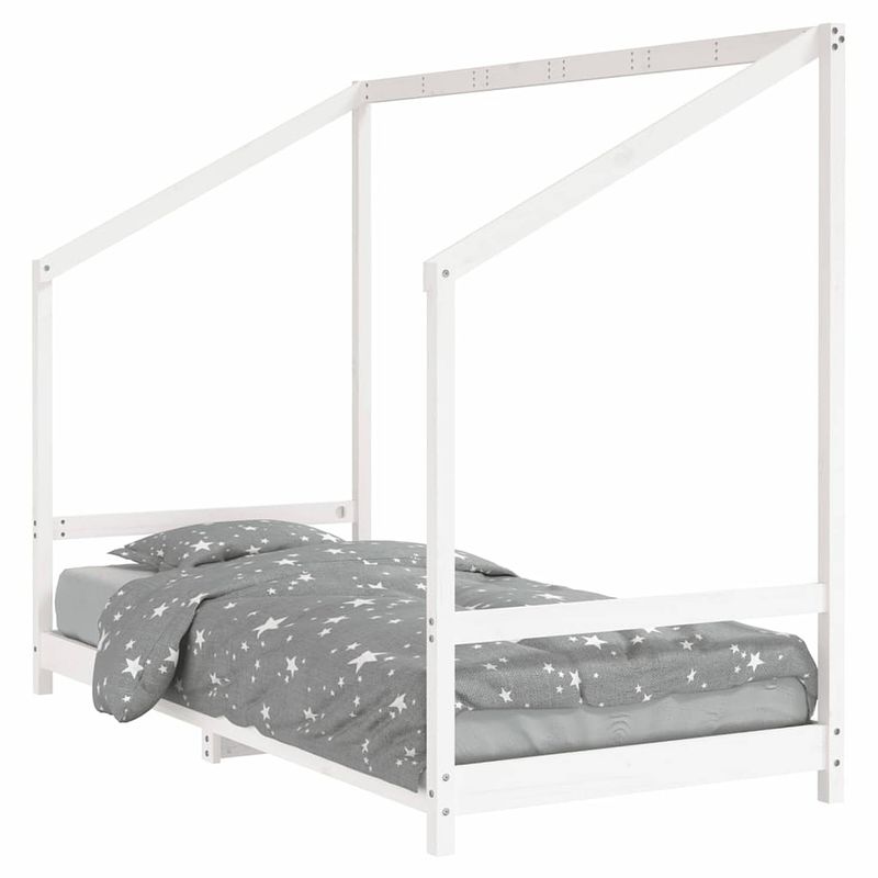 Foto van Vidaxl kinderbedframe 90x200 cm massief grenenhout wit