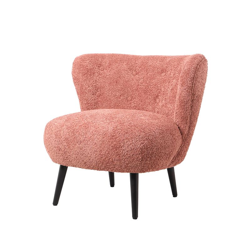 Foto van Giga meubel fauteuil bouclé - roze - fauteuil pieter