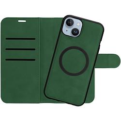 Foto van Just in case wallet case 2 in 1 magsafe voor apple iphone 15 plus telefoonhoesje groen