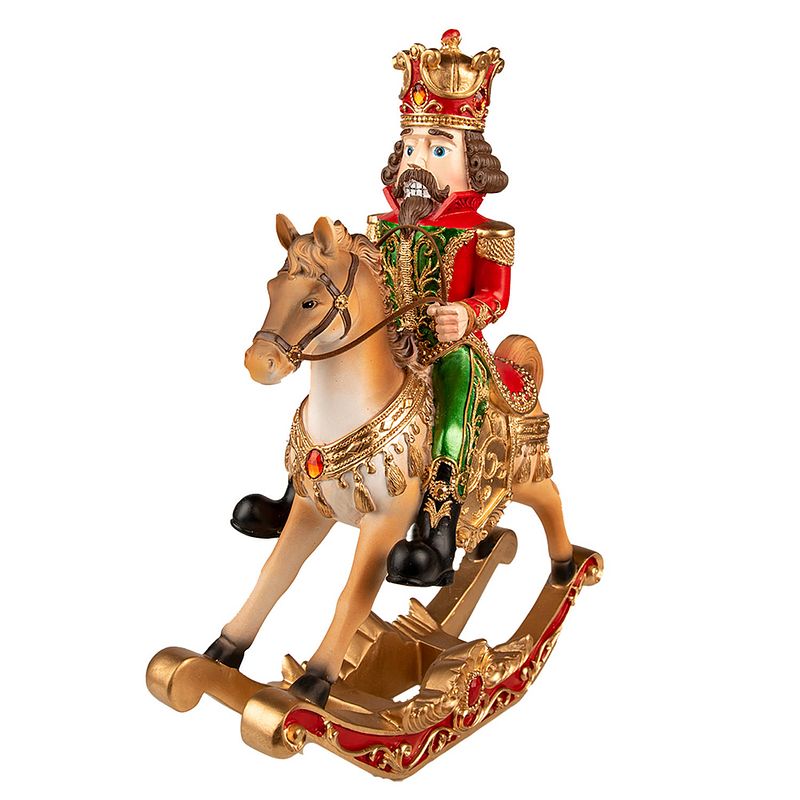 Foto van Haes deco - kerst notenkraker kleur bruin, 32x13x39 cm, kerstfiguur - kerstdecoratie