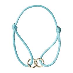 Foto van Armband ringen - turquoise/goud - ø29-30 cm